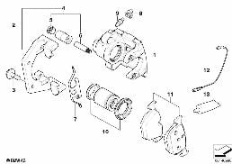 REAR BRAKE / BRAKE PAD / WEAR SENSOR diagram for BMW 5 Series E60 LCI 530i