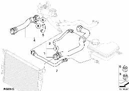Kühlsystem-Wasserschlauchführung diagram for BMW X3 E83 2.0d