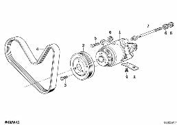 Hydro-besturing-tandem vleugel pomp diagram for BMW 5 Series E34 540i