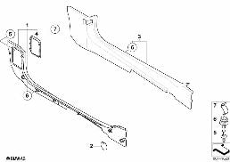 Tapicerka boczna przestrz. przypodł. diagram for BMW MINI R50 Cooper