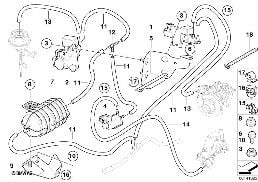 Sterowanie podciśnienia turbosprężarki diagram for BMW 5 Series E60 535d