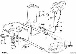 Ölleitungen ASC+T diagram for BMW 7 Series E32 750iL