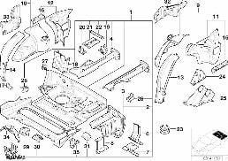 Dno zavazadl. prostoru/podběh kola zadní diagram for BMW Z3 E36 2.8
