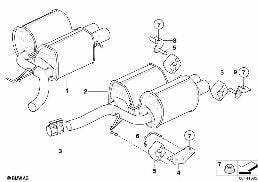 EXHAUST SYSTEM, REAR diagram for BMW 5 Series E61 LCI M5