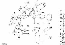 Elementy dod. tablicy przyrządów diagram for BMW MINI R50 Cooper