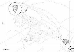 Naderh.inbouw, uitschakel. airbag passag diagram for BMW MINI R56 One