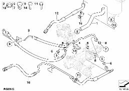 Hydr. układ kier./przewody oleju diagram for BMW 5 Series E60 LCI 530i