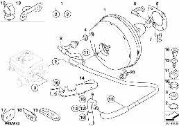 POWER BRAKE UNIT DEPRESSION diagram for BMW 5 Series E61 525i
