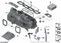 Montážní díly topení/klimatizace diagram for BMW Rolls-Royce Phantom RR1 Phantom