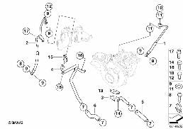 Podawanie oleju do turbosprężarki diagram for BMW 5 Series E60 535d
