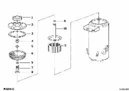 Oliehuis ASC+T/onderdelen diagram for BMW 5 Series E34 540i