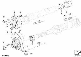 DRIVE SHAFT-CENT.BEARING-UNIVERSAL JOINT diagram for BMW 3 Series E46 318i