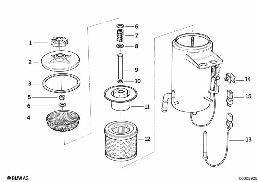 Oliehuis ASC+T/onderdelen diagram for BMW 5 Series E34 540i