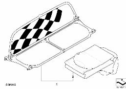 WIND DEFLECTOR diagram for BMW MINI Cabrio R52 Cooper