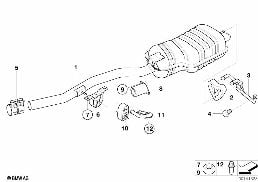 Arka susturucu diagram for BMW 3 Series E46 318d