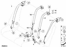 SAFETY BELT REAR diagram for BMW 3 Series E90 LCI 320d