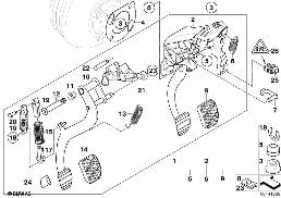 Pedaleria con molla punto-morto infer. diagram for BMW 5 Series E60 525d