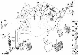 PEDAL ASSY W OVER-CENTER HELPER SPRING diagram for BMW X3 E83 LCI 3.0sd