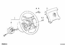 STEERING WHEEL AIRBAG diagram for BMW 3 Series E30 325i