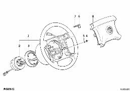 Lenkrad Airbag diagram for BMW 7 Series E32 750iL