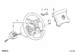 STEERING WHEEL AIRBAG diagram for BMW 8 Series E31 850Ci