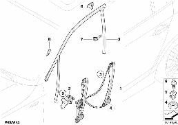 DOOR WINDOW LIFTING MECHANISM FRONT
