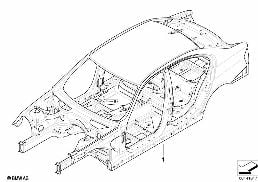 BODY SKELETON diagram for BMW 3 Series E90 LCI 318d