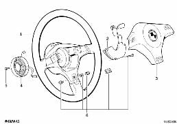 AIRBAG SPORTS STEERING WHEEL 2 diagram for BMW 8 Series E31 850Ci