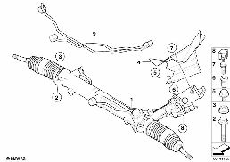 HYDRO STEERING BOX diagram for BMW 5 Series E61 LCI M5