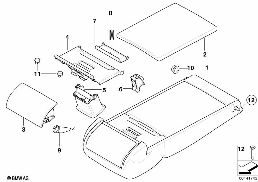 REAR SEAT CENTER ARMREST diagram for BMW 5 Series E61 525i