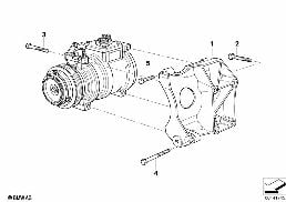 CLIMATE COMPRESSOR MOUNTING PARTS diagram for BMW 3 Series E36 316i 1.6