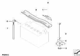 BATTERY HOLDER AND MOUNTING PARTS diagram for BMW 1 Series E87 LCI 118d
