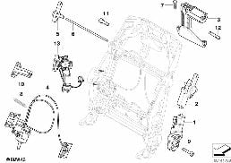 SEAT, FRONT, ELECTRICAL/MOTORS, BACKREST diagram for BMW 5 Series E61 525i