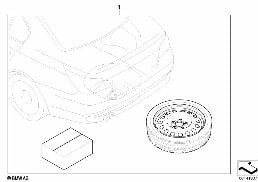RETROFIT EMERGENCY WHEEL diagram for BMW 5 Series E60 525d