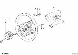 M TECHNIC STEERING WHEEL AIRBAG diagram for BMW 8 Series E31 850Ci