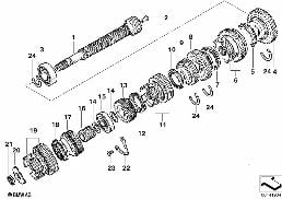 GS5-65BH Wałek odbioru napędu diagram for BMW MINI R50 Cooper
