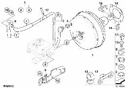 POWER BRAKE UNIT DEPRESSION diagram for BMW 5 Series E61 530i