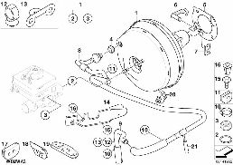 POWER BRAKE UNIT DEPRESSION diagram for BMW 5 Series E61 530i