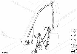 DOOR WINDOW LIFTING MECHANISM FRONT