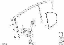 DOOR WINDOW LIFTING MECHANISM REAR