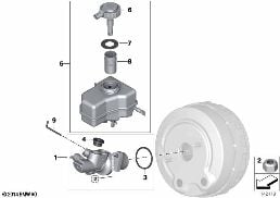 BRAKE MASTER CYLINDER diagram for BMW 3 Series E93 LCI 330d