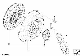 Płyta oporowa sprzęgła/Tarcza zabieraka diagram for BMW MINI R50 Cooper