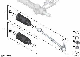 Řídicí tyče/spojovací tyče řízení diagram for BMW Rolls-Royce Phantom RR1 Phantom