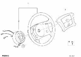 Volant airbag diagram for BMW 5 Series E39 525td