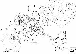 Cylindertopp-VANOS monteringsdetaljer diagram for BMW 3 Series E36 M3