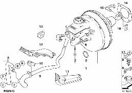 POWER BRAKE UNIT DEPRESSION diagram for BMW 7 Series E65 730d
