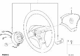 AIRBAG SPORTS STEERING WHEEL 2 diagram for BMW 8 Series E31 850Ci