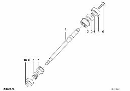Styrkolonn-raattstang uppe diagram for BMW 3 Series E36 325tds