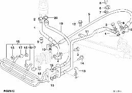 HYDRO STEERING-OIL PIPES diagram for BMW 3 Series E36 325td