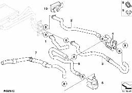 Vodní hadice-čerpadlo-ventil IHKA High diagram for BMW 5 Series E60 M5
